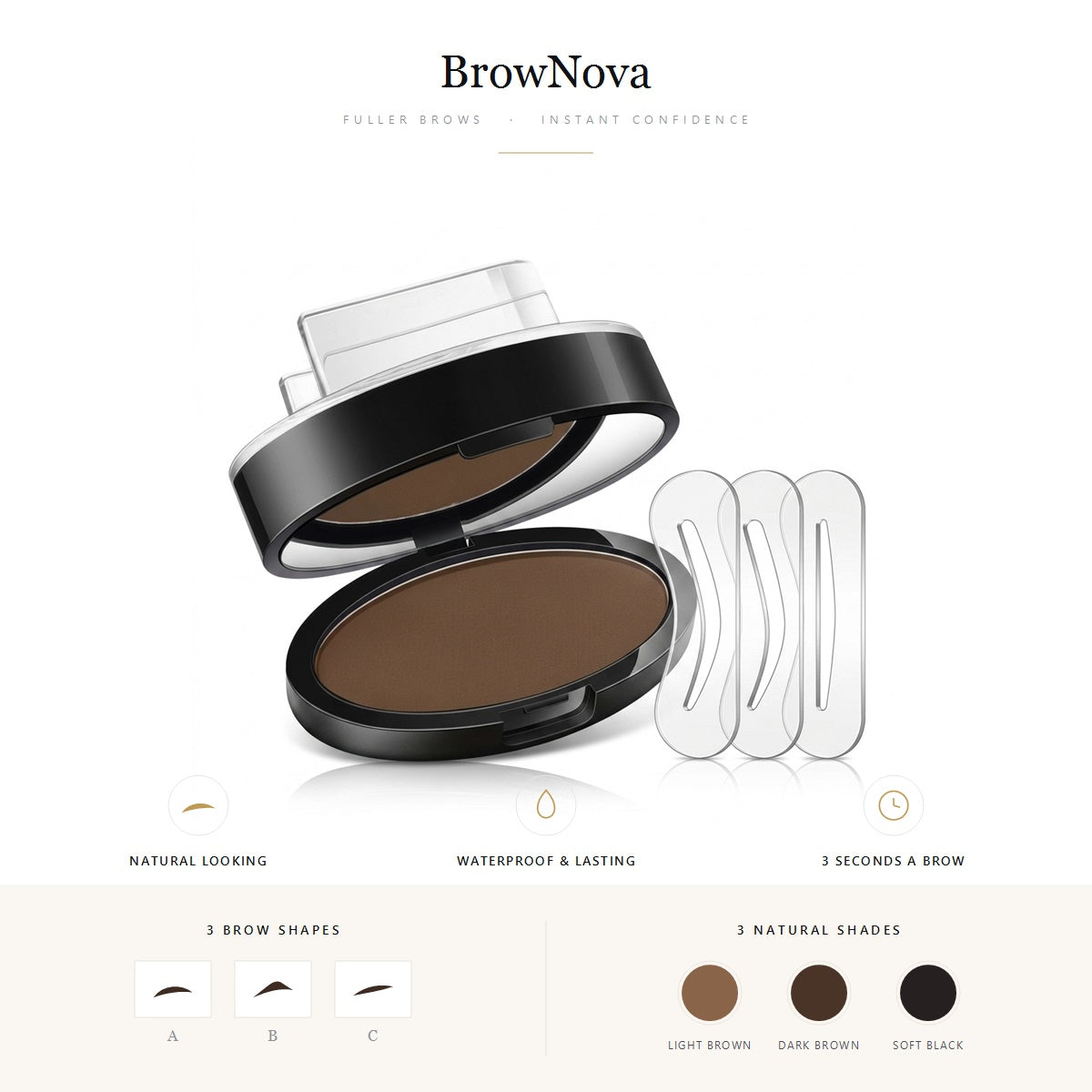 BrowNova™ Eyebrow Stamp Kit — Perfect Brows in 3 Seconds